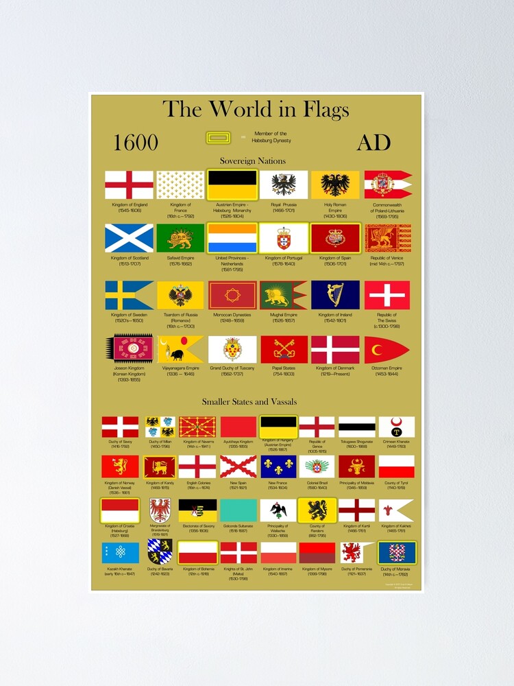 "1600 AD Flags of the World" Poster for Sale by BladeAsOne | Redbubble