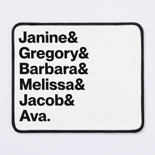 Item preview, Janine & Gregory & Barbara & Melissa & Jacob & Ava | Abbott Elementary Character Names (Black text) designed and sold by landiceleigh.