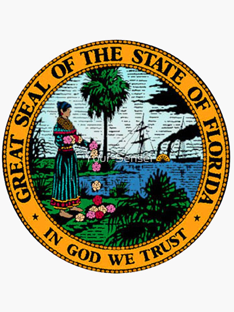 Great Seal Of Florida Sticker For Sale By Your Sensei Redbubble