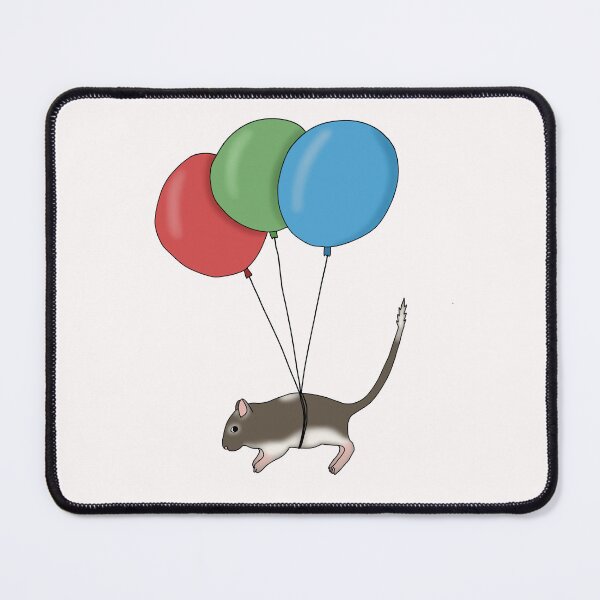 Item preview, Brown gerbil flying with balloons designed and sold by Becky-Marie.