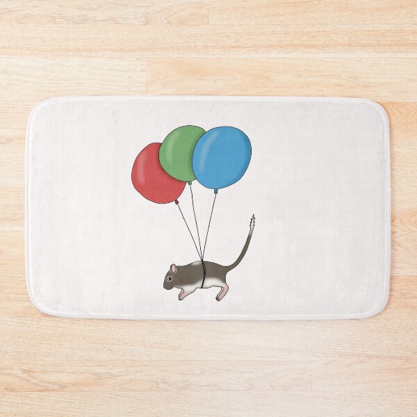 Item preview, Brown gerbil flying with balloons  designed and sold by Becky-Marie.
