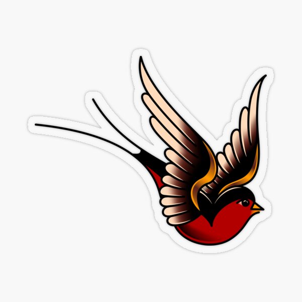 Salty-Dog American Traditional Swallow Transparent Sticker