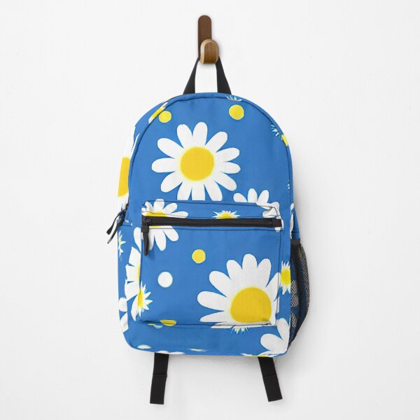 Item preview, Weird blue with big daisy flowers pattern designed and sold by WeirdPatterns.