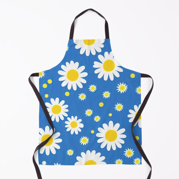 Item preview, Weird blue with big daisy flowers pattern designed and sold by WeirdPatterns.