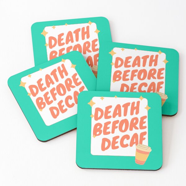 Item preview, Death Before Decaf Funny Coffee Lover Retro Vintage designed and sold by marie-inks.