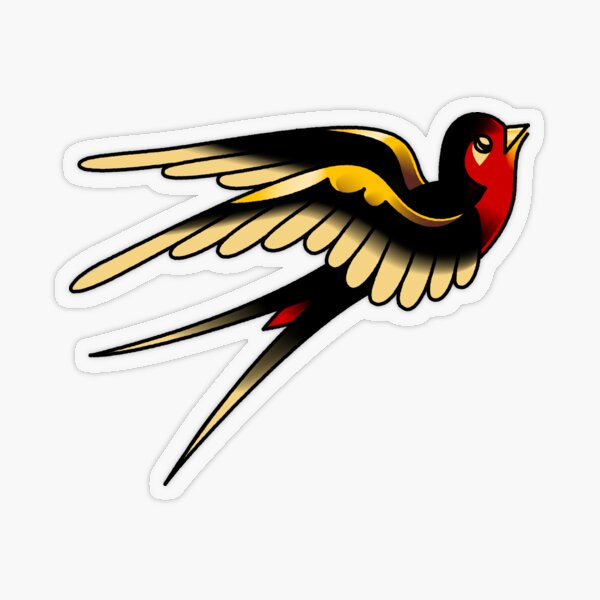 American Traditional Swallow Transparent Sticker