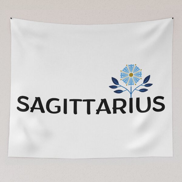Item preview, Sagittarius Zodiac Sign Folk Art Flower designed and sold by Hellofriendco.