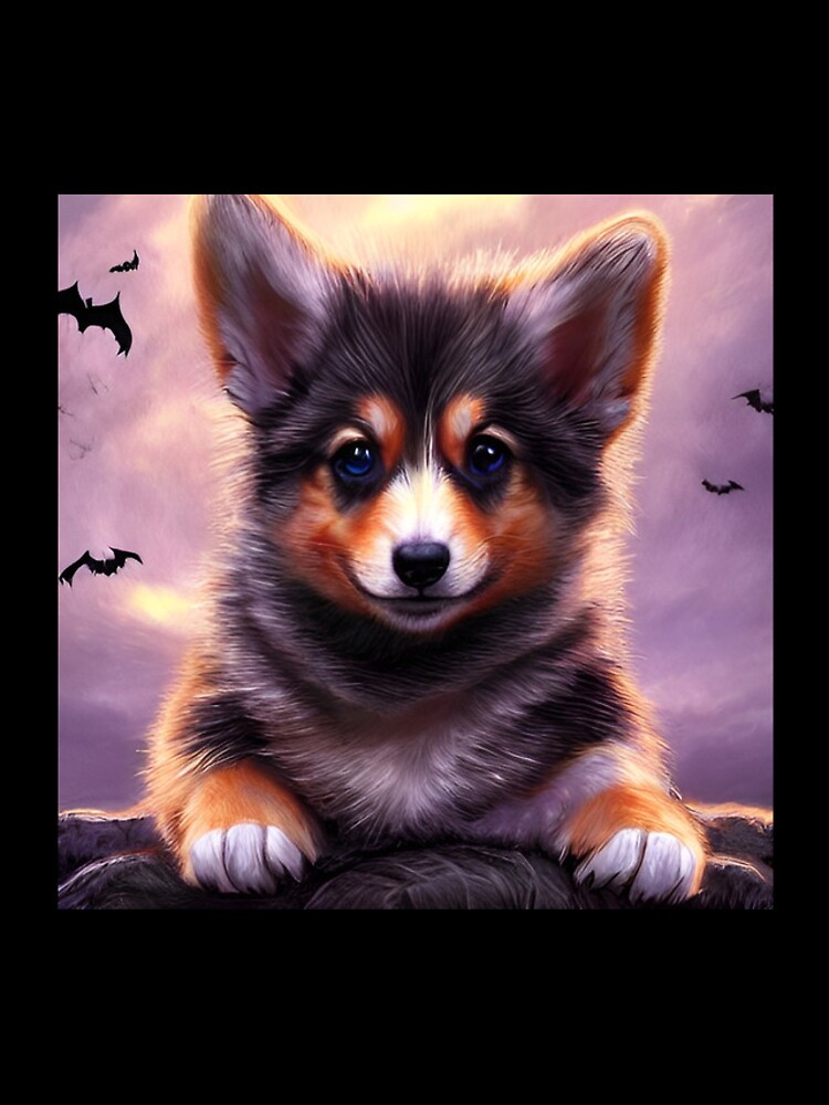 Aperçu 4 sur 4. Coque iPhone avec l'œuvre AI Generated Art, Halloween/Fall Puppy créée et vendue par RabbitHoleMI.