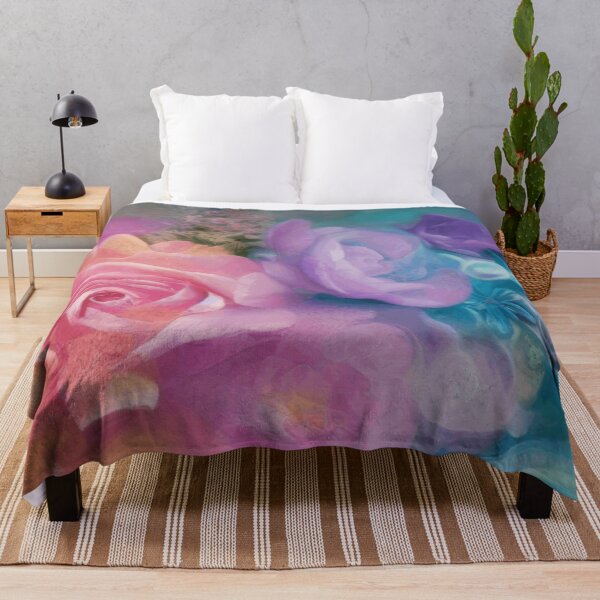 Item preview, Fantasy Roses Painted In Pink And Purple Vintage Botanical Garden Flowers designed and sold by IZiets.