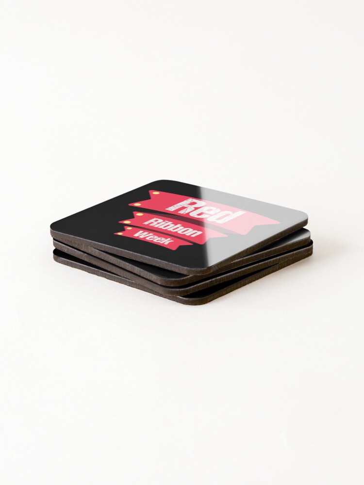 Thumbnail 4 of 5, Coasters (Set of 4), Red Ribbon Week | Red Ribbon Week Awareness  designed and sold by THROUGH-LIFE.