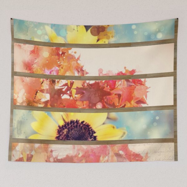 Item preview, romantic impressionism art watercolor leaves sunflower designed and sold by LEILA ART SPACE.