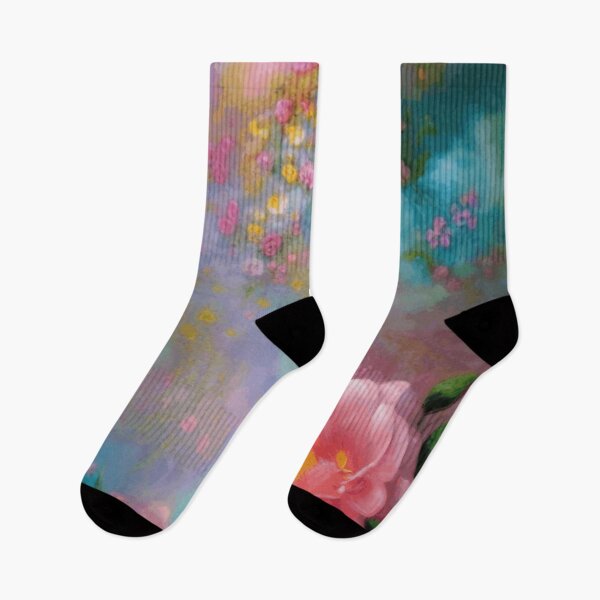 Item preview, Fantasy Flowers Painted In Pink And Turquoise Watercolor Vintage Botanical Garden Flowers designed and sold by IZiets.
