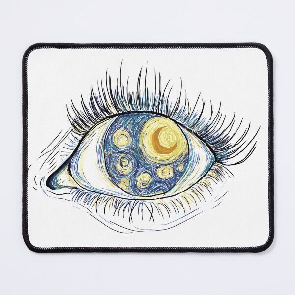 Item preview, Eye vector inspired by Van Gogh's starry night painting. Starry night drawing inside the pupil designed and sold by melektesla.