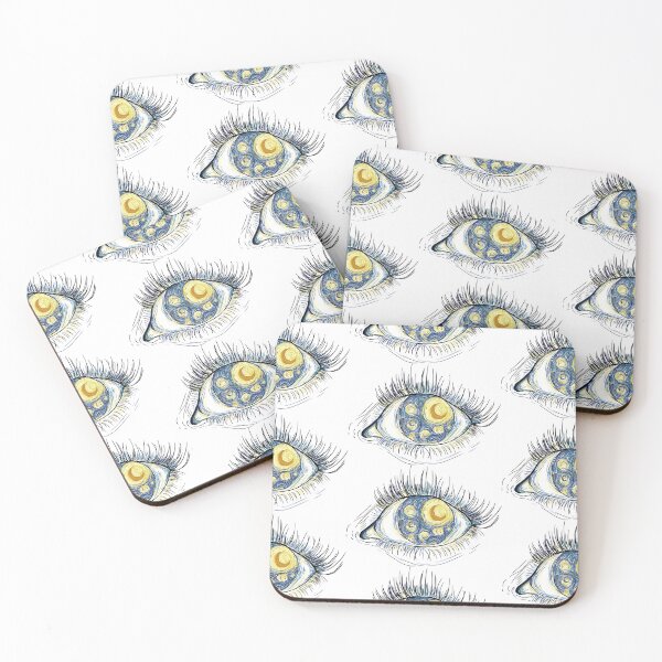 Item preview, Eye vector inspired by Van Gogh's starry night painting. Starry night drawing inside the pupil designed and sold by melektesla.
