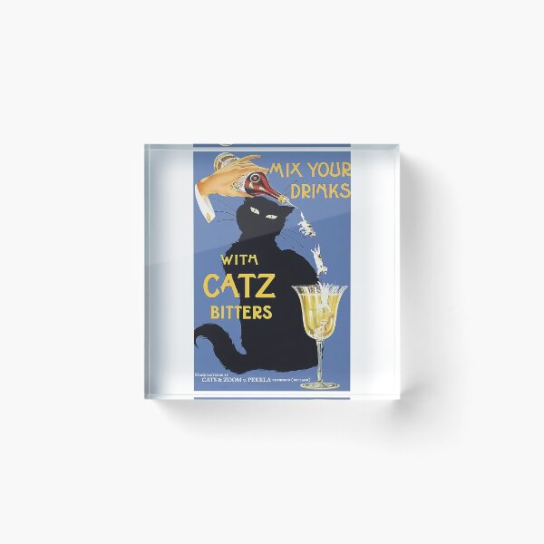 Item preview, Whimsical vintage liquor black cat ad for bitters designed and sold by cetranes.