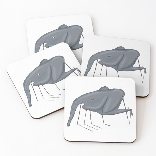 Item preview, Elephant cartoon inspired by Salvador Dali's sleep painting. Hand drawing vector illustration	 designed and sold by melektesla.