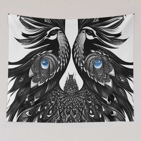 Item preview, Peacock black and white pattern #2 designed and sold by Mitrodoros.