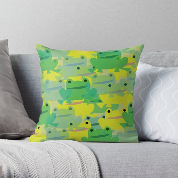 Frog Horde Throw Pillow