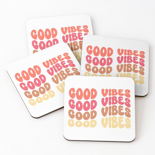 Item preview, Good Vibes Wavy Retro Groovy Colorful Block Letter Design designed and sold by redbubbleart18.