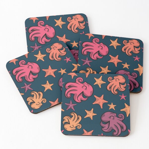 Item preview, Minimalist Sunset Octopus & Starfish designed and sold by InkLayer.