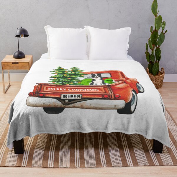 Item preview, Vintage Merry Christmas Truck with Border Collie Dog designed and sold by michellejustice.
