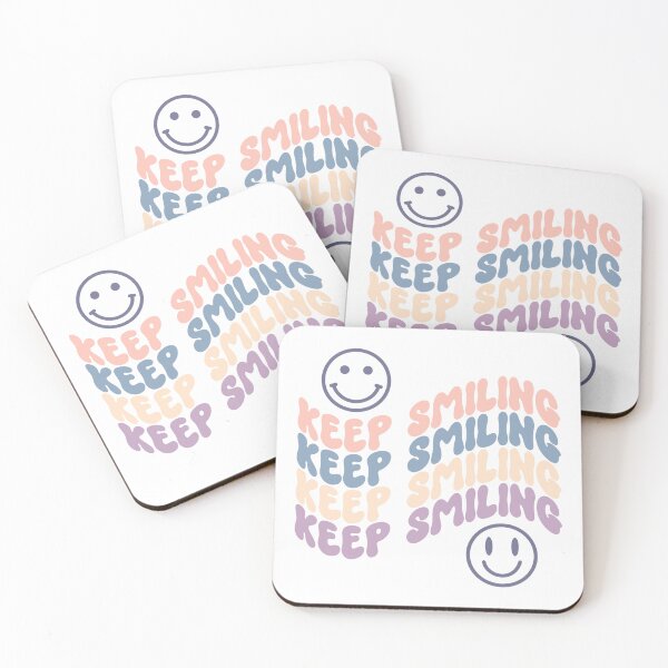 Item preview, Keep Smiling Wavy Retro Groovy Colorful Block Letter Design designed and sold by redbubbleart18.