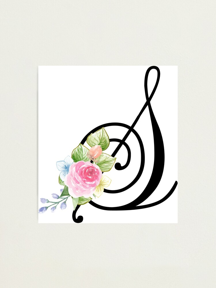 floral monogram fancy script letter s photographic print by grafixmom redbubble