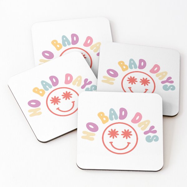 Item preview, No Bad Days Smile Retro Groovy Colorful Block Letter Design designed and sold by redbubbleart18.