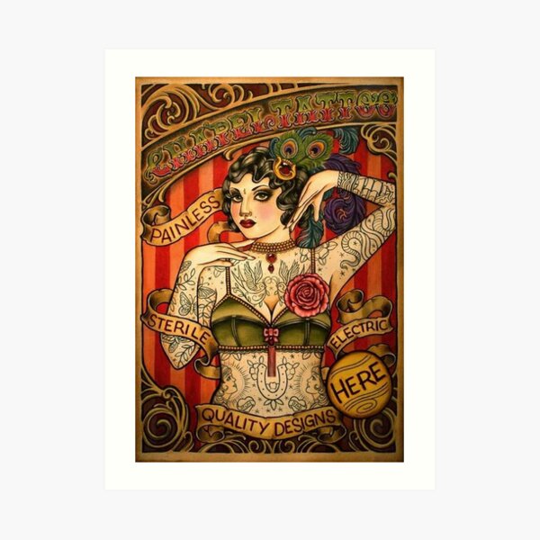 CHAPEL TATTOO; Vintage Body Advertising Art Art Print