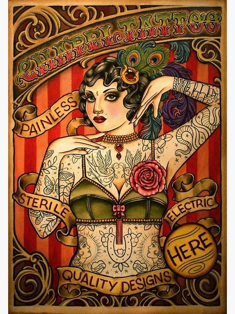 Freakshow Circus Poster Tattoo Girl Freak Show Carnival Vintage Style Art  Print | eBay