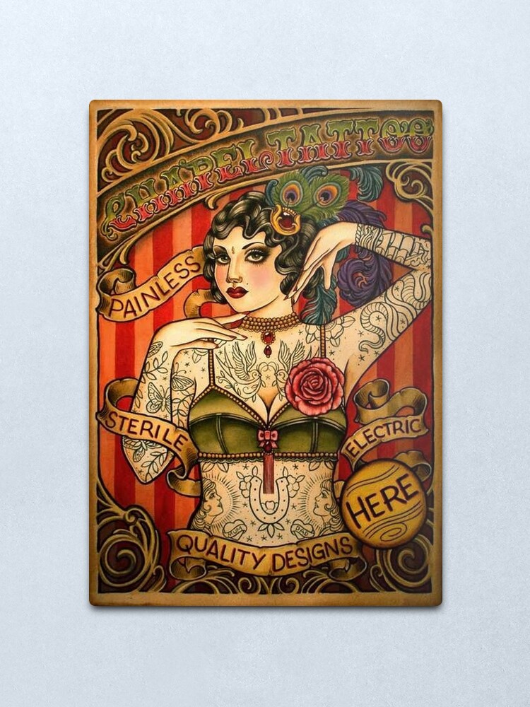 Alternate view of CHAPEL TATTOO; Vintage Body Advertising Art Metal Print