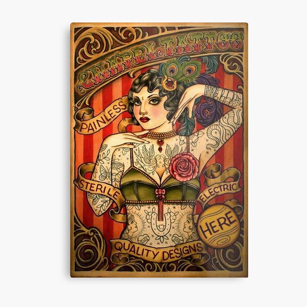 CHAPEL TATTOO; Vintage Body Advertising Art Metal Print