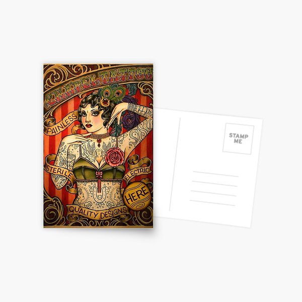 CHAPEL TATTOO; Vintage Body Advertising Art Postcard