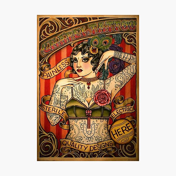 CHAPEL TATTOO; Vintage Body Advertising Art Photographic Print