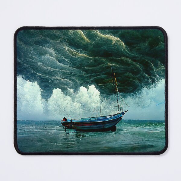 Item preview, Thunderstorm - Sea - Ocean - Boat - Art - Painting designed and sold by ONORMAL.