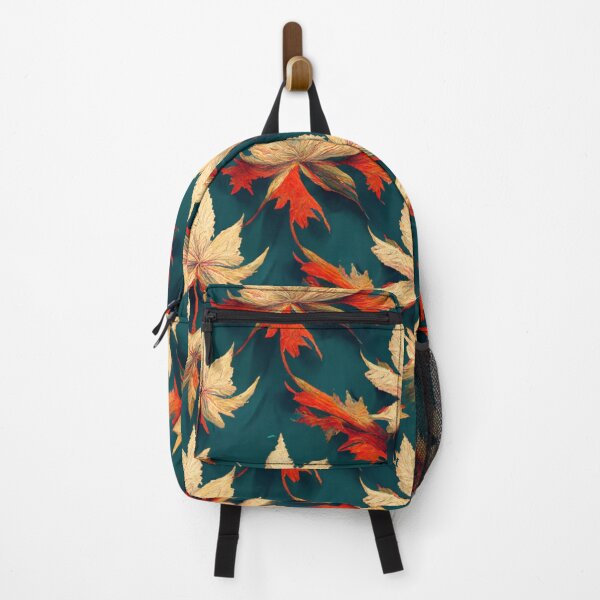 Item preview, Maple leaves in autumn motif in beige, green and red designed and sold by Stepan Melnikov | Midpatterns.