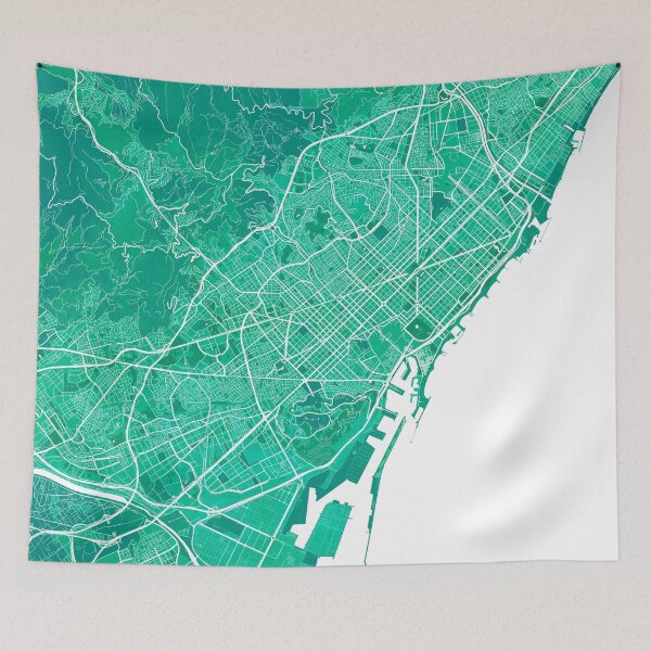 Item preview, Barcelona City Map of Spain - Watercolor designed and sold by deMAP.