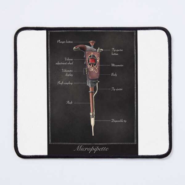 Item preview, Steampunk / Vintage Pipette Diagram (Black Background) designed and sold by Science Lab Designs.