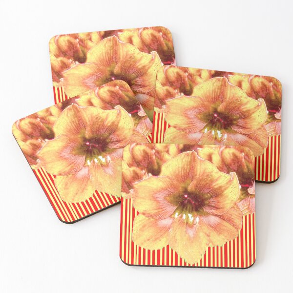 Item preview, YELLOW GARDEN FLOWER RED-YELLOW STRIPES ART designed and sold by sharlesart.