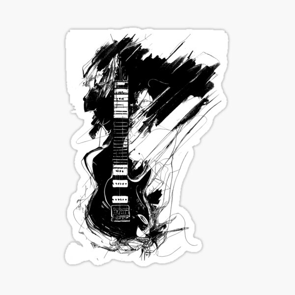"Electric Guitar" Sticker for Sale by MyriamIart Redbubble