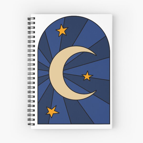 Item preview, luna, estrellas, vitral, silueta designed and sold by Cute Curations.