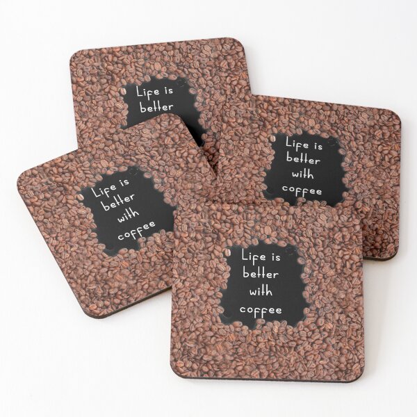 Item preview, Life is better with coffee. Roasted coffee beans. Dark background. designed and sold by janesg.