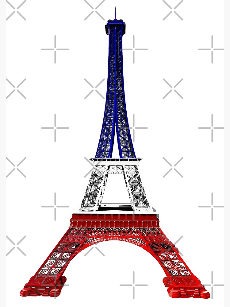 Eiffel Tower Blue White Red Tour Eiffel Bleu Blanc Et Rouge Greeting Card By Buckwhite Redbubble