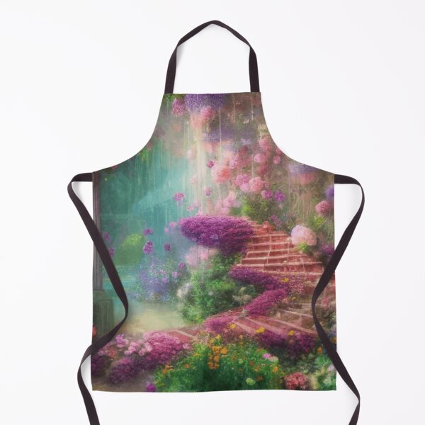 Item preview, Fantasy Magical Garden With Flowers And Stairs Mystical Vintage Botanical designed and sold by IZiets.