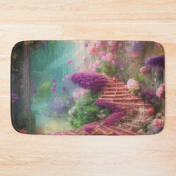 Item preview, Fantasy Magical Garden With Flowers And Stairs Mystical Vintage Botanical designed and sold by IZiets.