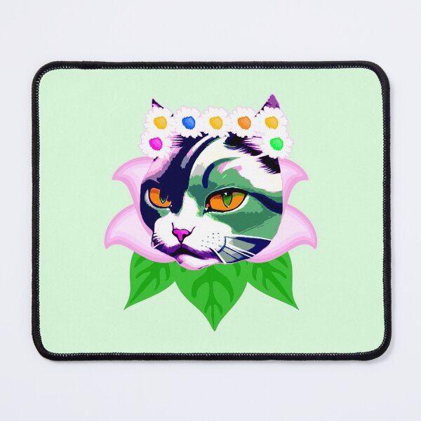 Item preview, Colorful Cute Cat Head Inside a Flower designed and sold by franktact.