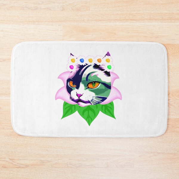 Item preview, Colorful Cute Cat Head Inside a Flower designed and sold by franktact.