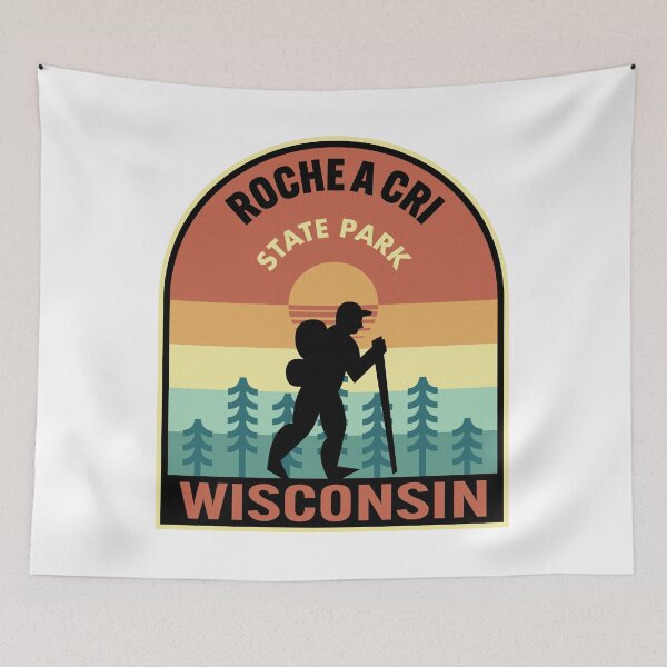 Item preview, Roche a Cri State Park Wisconsin Retro Hiking designed and sold by HalpinDesign.