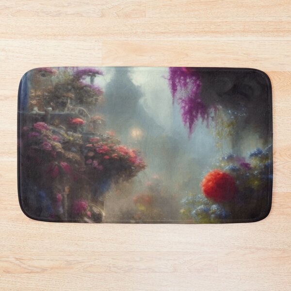 Item preview, Fantasy Misty Rainy Magical Garden Landscape With Mansion Mystical Vintage Botanical designed and sold by IZiets.