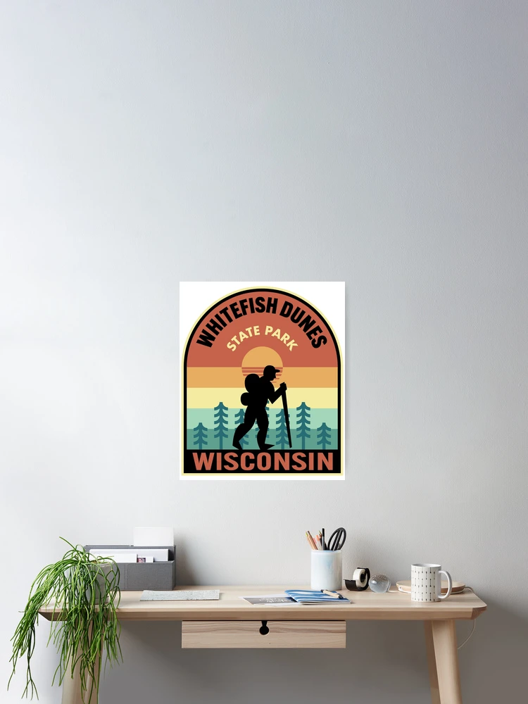 Thumbnail 2 von 3, Poster, Whitefish Dunes State Park Wisconsin Retro Hiking designt und verkauft von HalpinDesign.